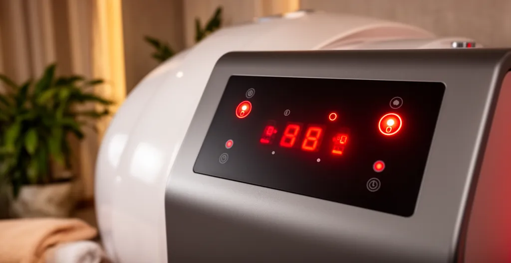 Panneau de commande moderne d'un équipement infrarouge professionnel pour institut